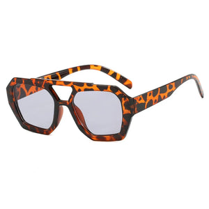 Thick Frame Double Bridge Polygon Sunglasses