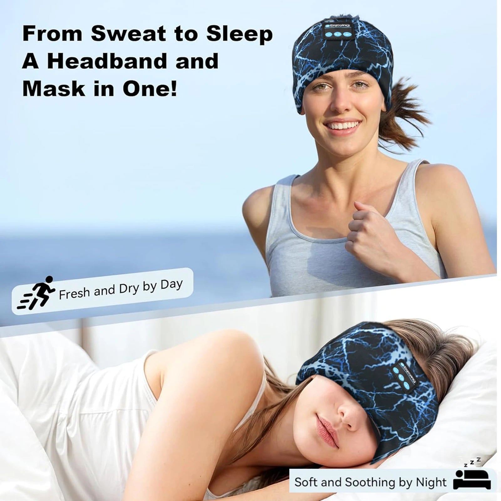 Bluetooth Elastic Wireless Headphones Headband