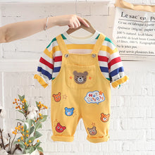 Half-sleeve Top and Overalls 2Pcs Set