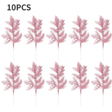 10/5Pcs Artificial Plants Pine Branches Christmas Glitter