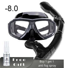 Myopia Diving Mask Snorkel Set with Anti Fog Spray