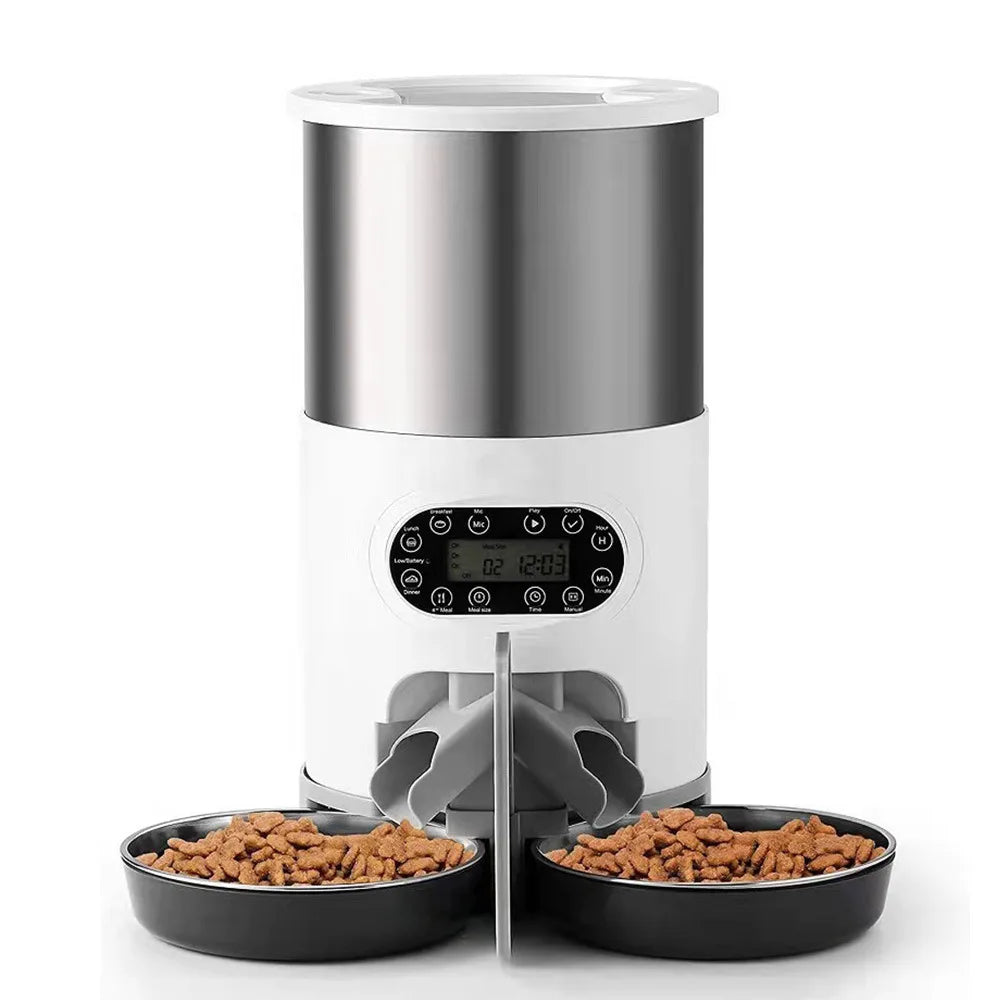Cat Timing Smart APP Stainless Steel Double Meal Cat Feeder