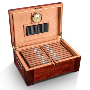 CIGARLOONG Natural Cedar Wood Lining with Hygrometer Cigar Humidor