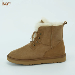 Suede & Wool Fur Lined Winter Boots