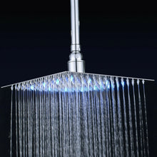 LED Rainfall Shower Head Stainless Steel Square Color Changing Lights Shower Head