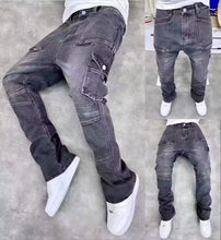 Distressed Vibe Bell Bottom Clean Fit Woodworking Jeans