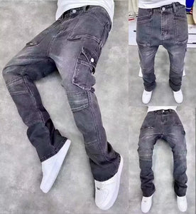 Distressed Vibe Bell Bottom Clean Fit Woodworking Jeans