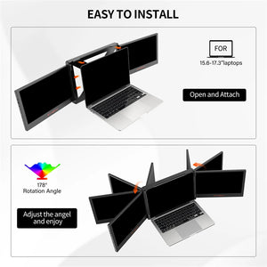 GTMEDIA 11.6" Portable Laptop Monitor Triple Dual Extender