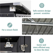 80 Cu. Ft Outdoor Trash Can Storage Shed w/Lockable Doors & Waterproof Lid Chain