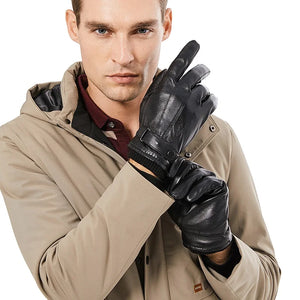 BISON DENIM Genuine Sheepskin Leather Gloves