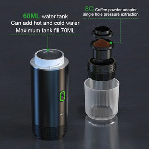 Wireless Electric Portable Espresso Coffee Machine for Car & Home Camping