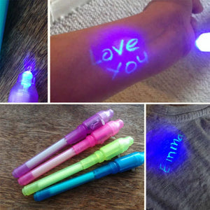 4pcs Luminous Light Magic UV Black Light Invisible Ink Pen