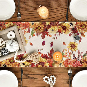 Autumn Sunflower Pattern Table Runner