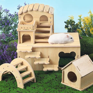 Solid Wood Hamster Nest Hiding House