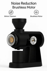 CAFOVO 64P Electric Variable Speed Coffee Grinder 64mm Flat Burr 600-1500 RPM Adjustable Anti-Static Coffee Grinding
