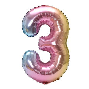 32inch Rainbow Gradient Number Foil Balloons