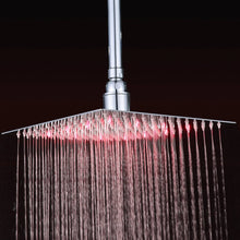 LED Rainfall Shower Head Stainless Steel Square Color Changing Lights Shower Head