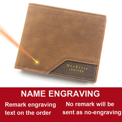 Slim Short Frosted Faux Leather Wallet