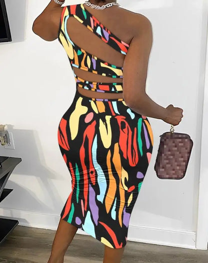 Cut Out Lace-Up Sleeveless Dress