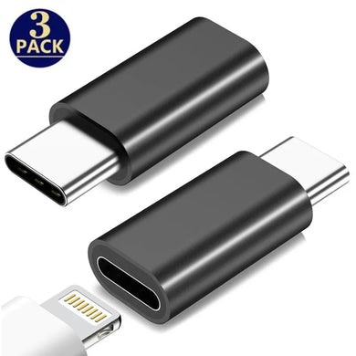 3PCS Lightning Female To USB C Male Charger Adapter for IPhone
