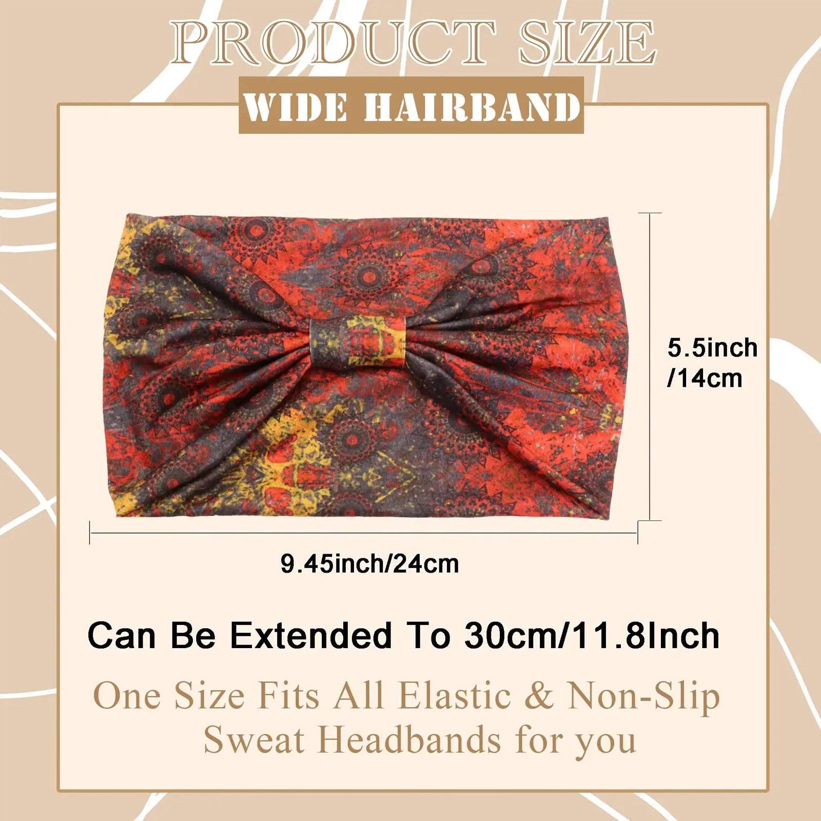 Wireless Bluetooth Floral Print Headband Headphones with Headset Microphone