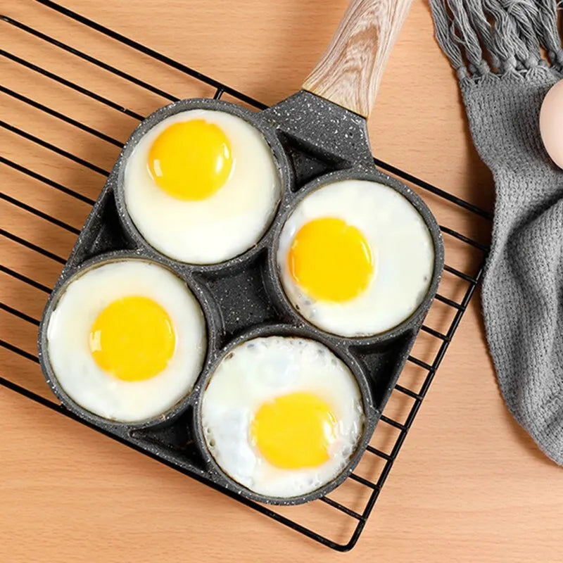 2/4-Hole Frying Pot Pan Thick Non-stick