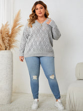 Knit Gray Long Sleeve V Neck Sweater