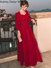 Elegant Red Sequined Formal Evening Dress