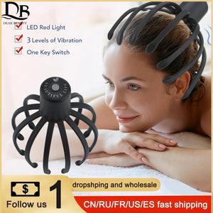 Electric Octopus Claw Hands Free Therapeutic Head Scratcher