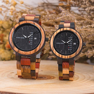 BOBO BIRD Quartz Colorful Wooden Band Watch