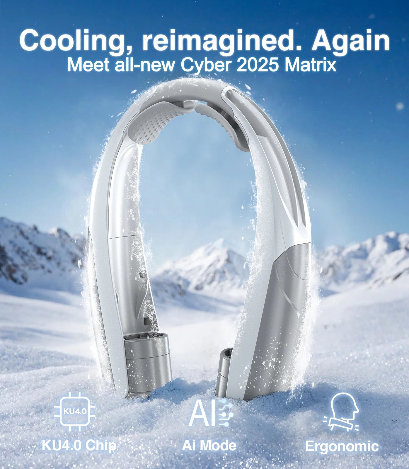 Portable Six Speeds 8000rpm Neck Fan 20hrs Battery Life