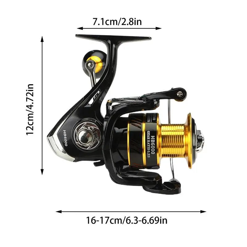 Lightweight 5:2:1 Speed Spinning Fishing Reel 2000-7000 Series