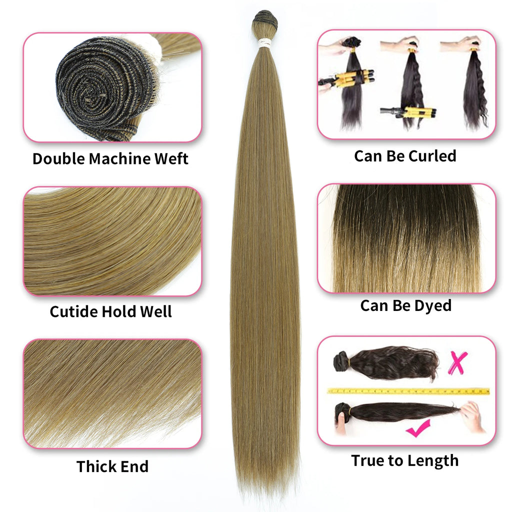 30" Colorful Straight Hair Bundles