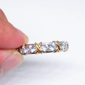 925 Sterling Silver Separation Inlaid Zircon Ring