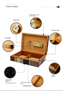 Luxury Cigar Humidor With Hygrometer