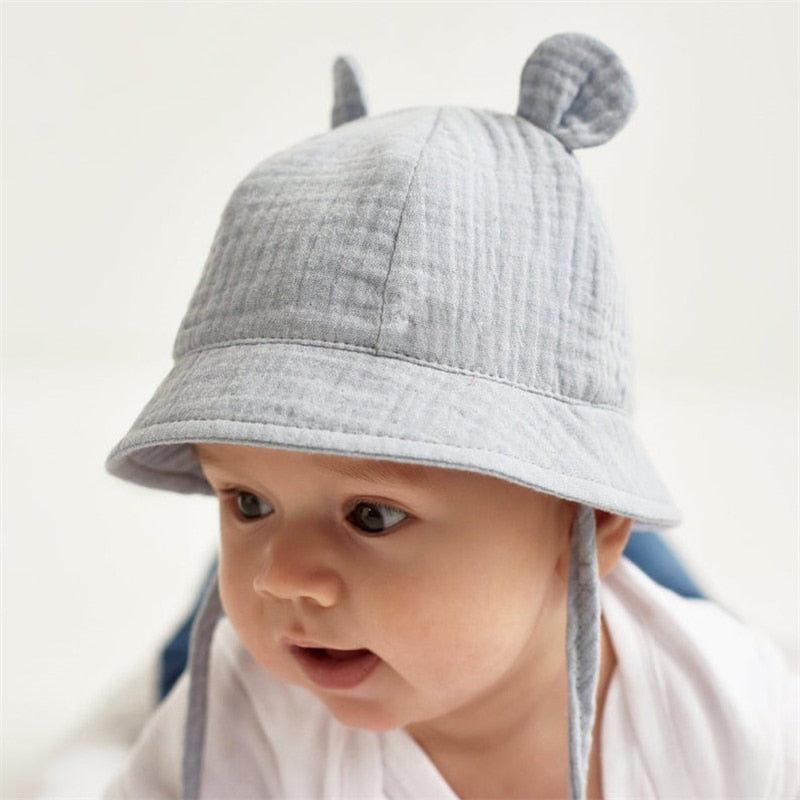 Solid Color Soft Baby Bucket Hat