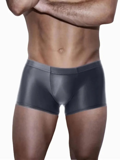 Shiny Glossy Smooth Breathable Boxer Briefs