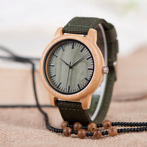 BOBO BIRD Wood Quartz Analog Bamboo Wooden Wristwatch