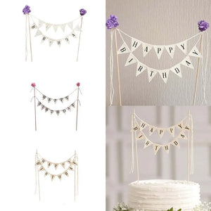 Birthday Cake Flag Topper Decoration