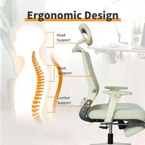 Foldable Ergonomic Office Chair with Footrest