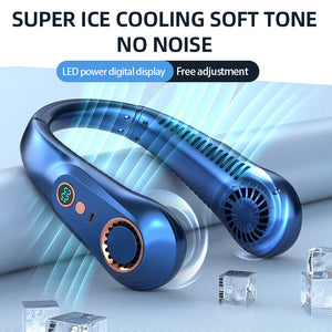 3000mA Portable Mini Hanging Bladeless Digital Display Rechargeable Electric Fan