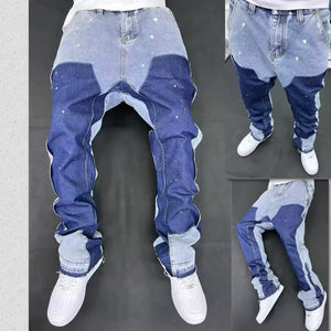 Distressed Vibe Bell Bottom Clean Fit Woodworking Jeans