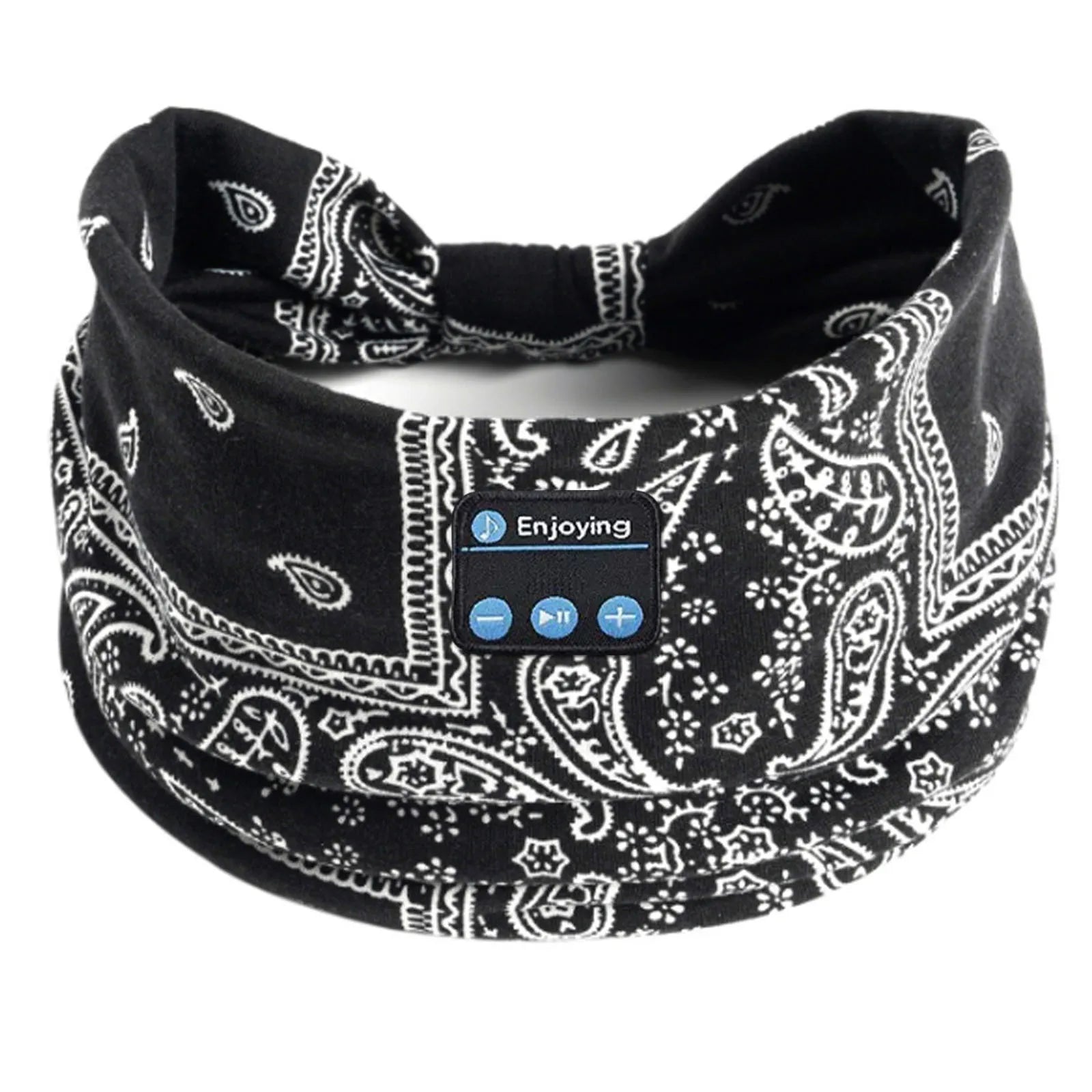 Wireless Bluetooth Floral Print Headband Headphones with Headset Microphone