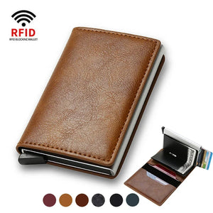 DIENQI Leather RFID Card Holder Wallet