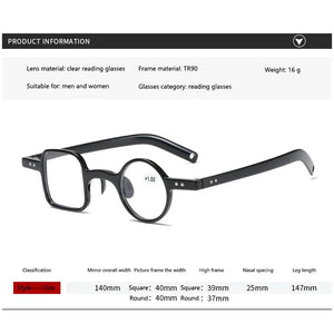 Retro Small Frame Anti-Blue Light Blocking Reading Glasses