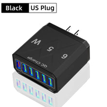 65W 6 Ports USB Fast Charging QC3.0 Travel Charger
