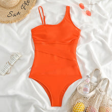 One Piece Mesh Stomach Solid Color Bathing Suit