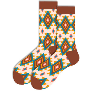 Happy Colorful Striped Argyle Geometric Print Socks