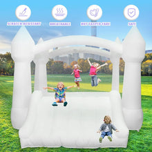 Inflatable 11.97x8.98x7.15ft White Castle Bounce House with Slide & Air Blower