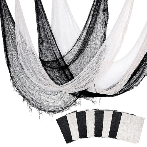 Black White Creepy Cloth Spooky Gauze Fabric Halloween Decoration hall